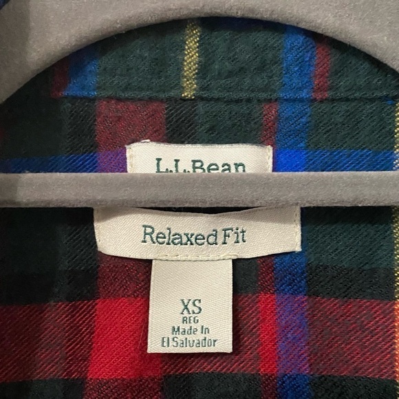 L.L. BEAN Plaid 100% Cotton Button Down Long Sleeve Flannel Over Shirt - Picture 7 of 8